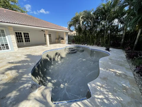 Shell prepared for the new finish with new coping and deck in place